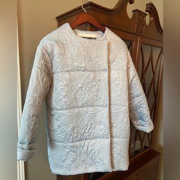 Topshop light blue quilted jacket purchased from Nordstrom size 4 - Picture 1 of 8